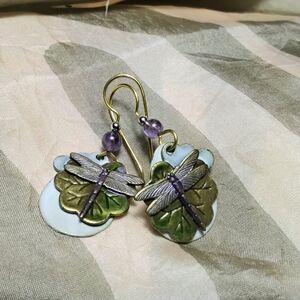 Silver Forest Dragonfly Earrings